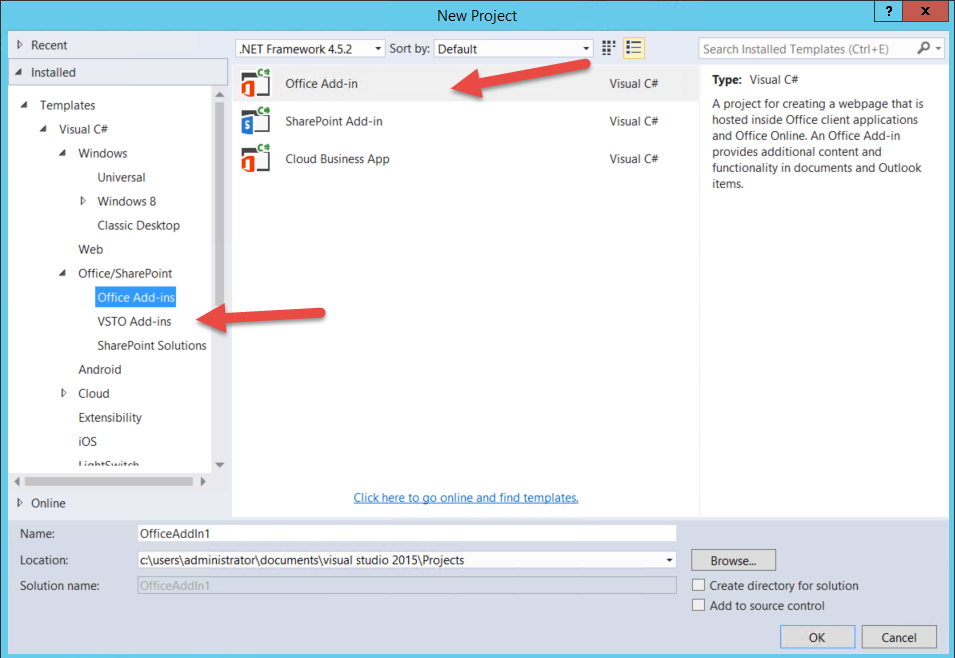 visual studio vsto excel workbook template 2015