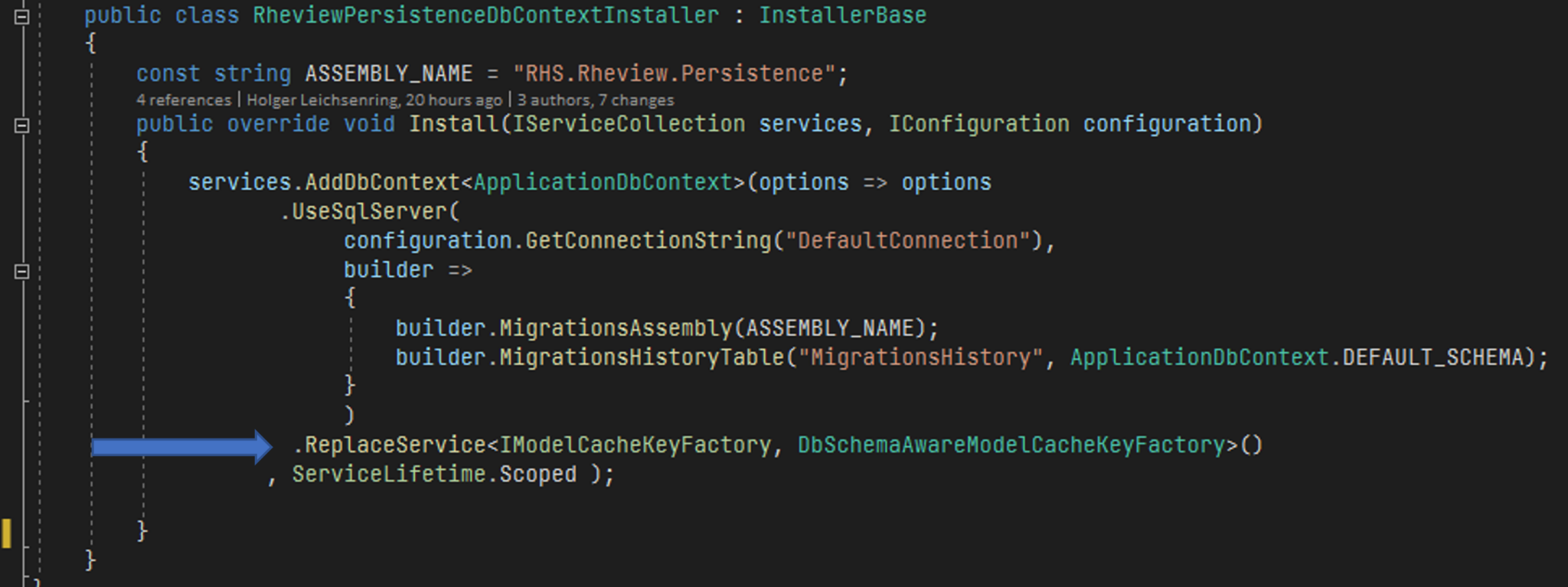 multischema with EF Core 6.0 and default interface method stack